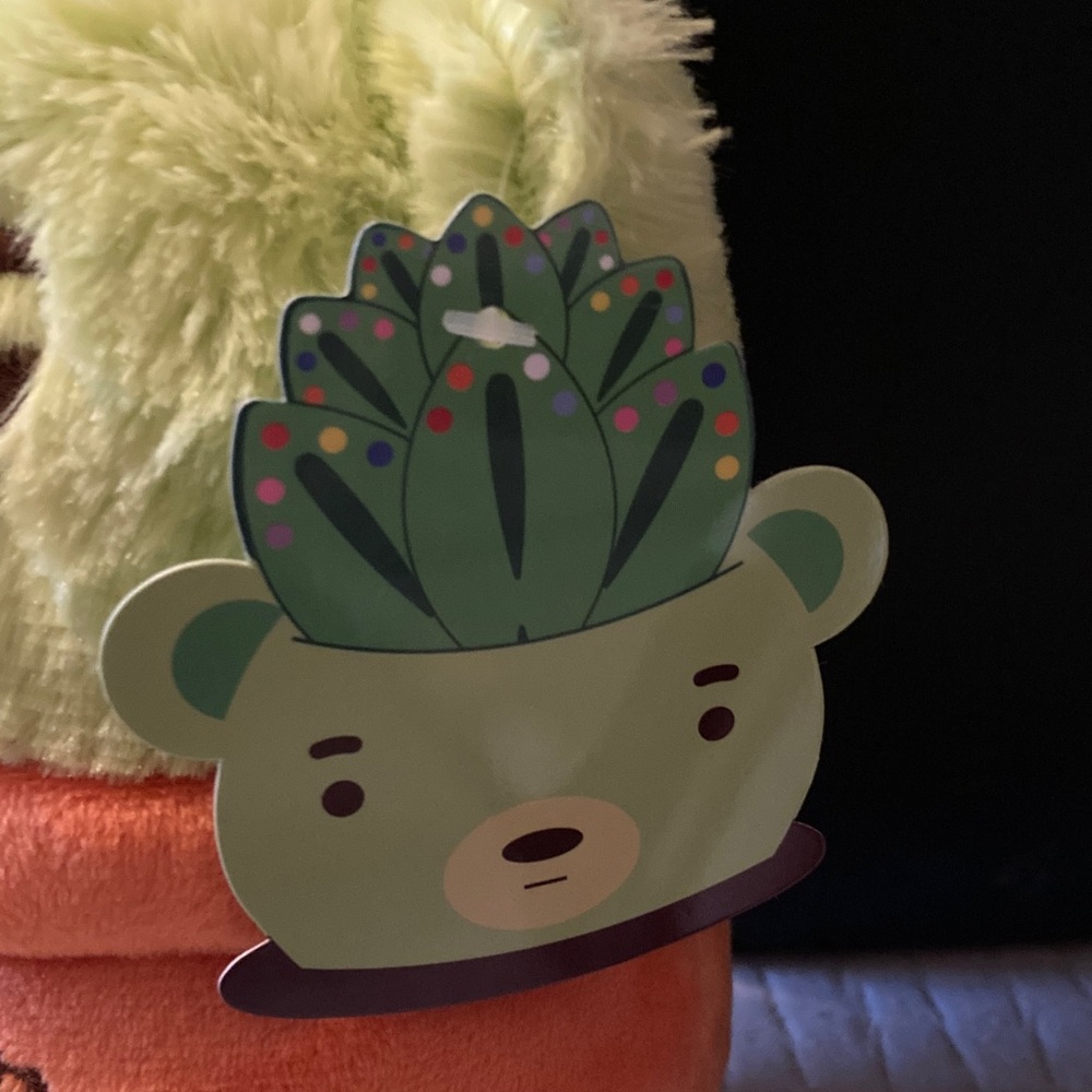 Green Cactus Bear Plush in Orange Pot Moriah Elizabeth Fred plush with bag - Picture 3 of 13